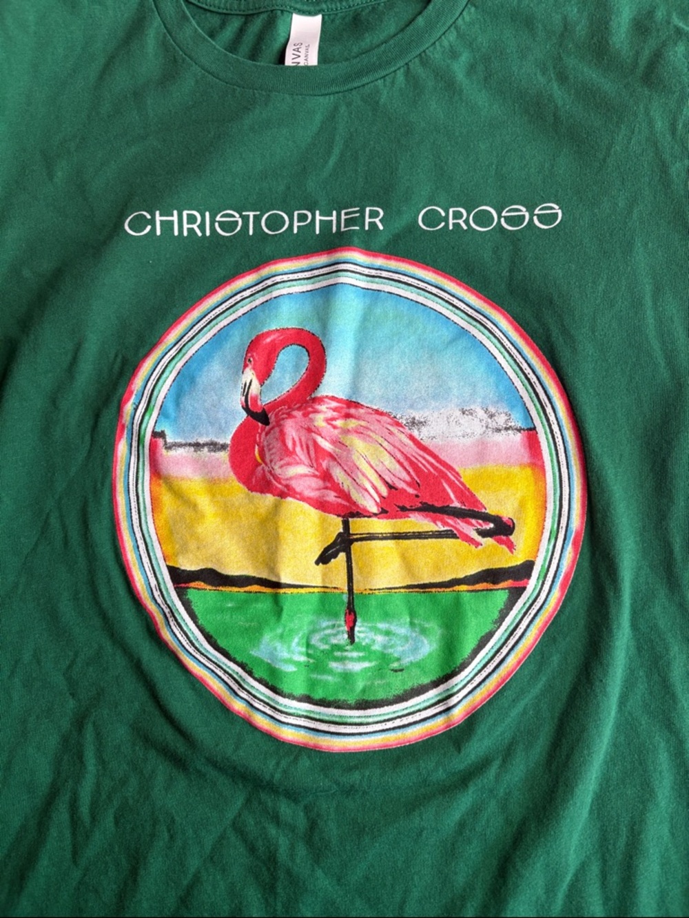 Green Flamingo Graphic Tee